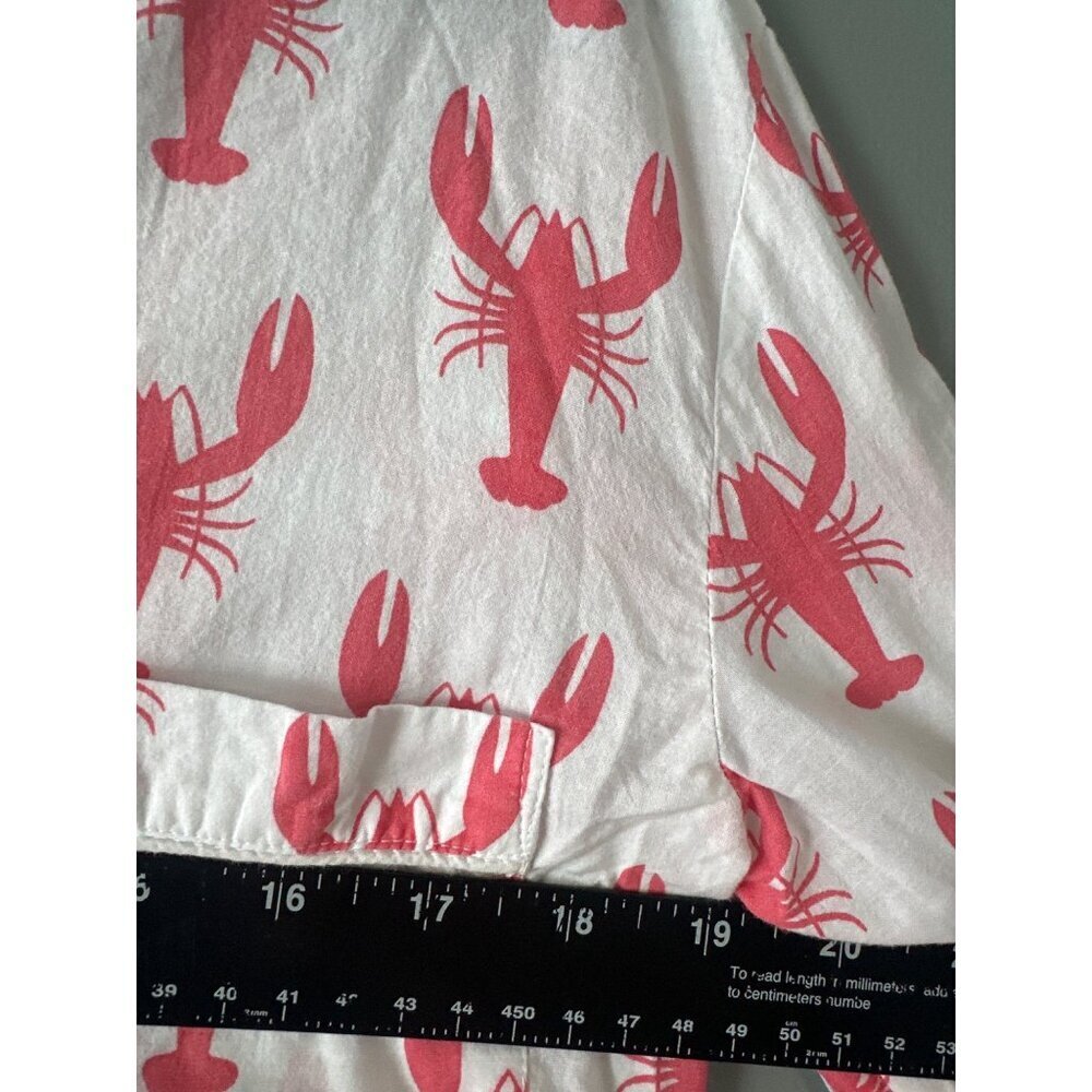 Myza Lobster Print Sleep Top Small Long Sleeve Cotton Pajama Shirt - Picture 7 of 8